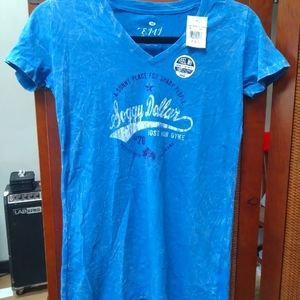 Ladies EMJ sportswear M tee blue